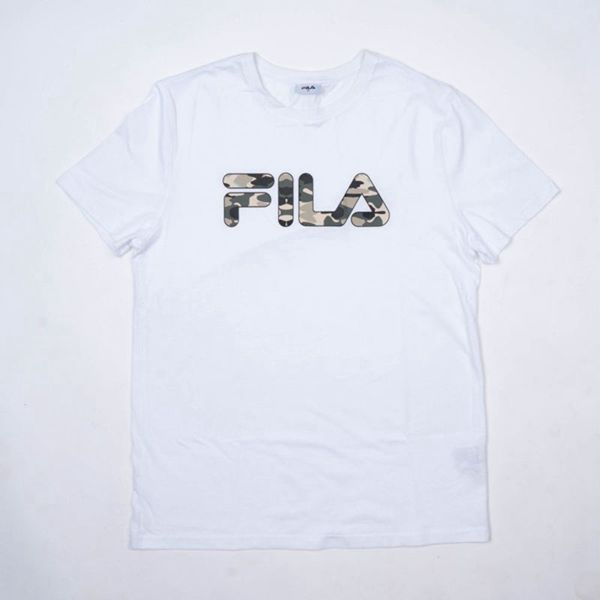 Fila Deckle Camo Girl's T-Shirts - White,NZ 351-1862